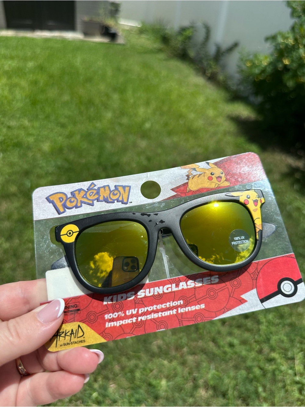 Pokemon Kids Sunglasses Black Frame with Yellow Lenses